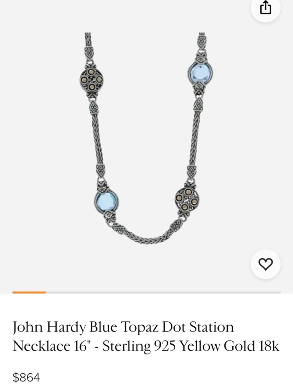 John hardy Sterling Silver Blue Stone Necklace - Women Jewelry - Picture 5 of 8